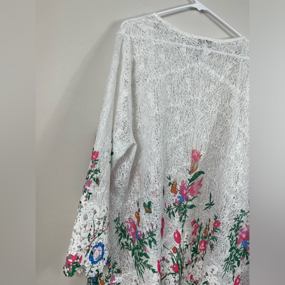 Draper's & Damon's Floral Lace Kimono Cardigan Events Summer Plus Size 2X - Picture 11 of 13